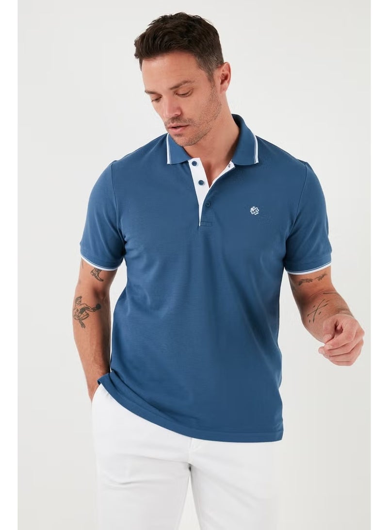 Buratti Cotton Buttoned Slim Fit Polo T Shirt Men's Polo T Shirt 5902118 - Image 4